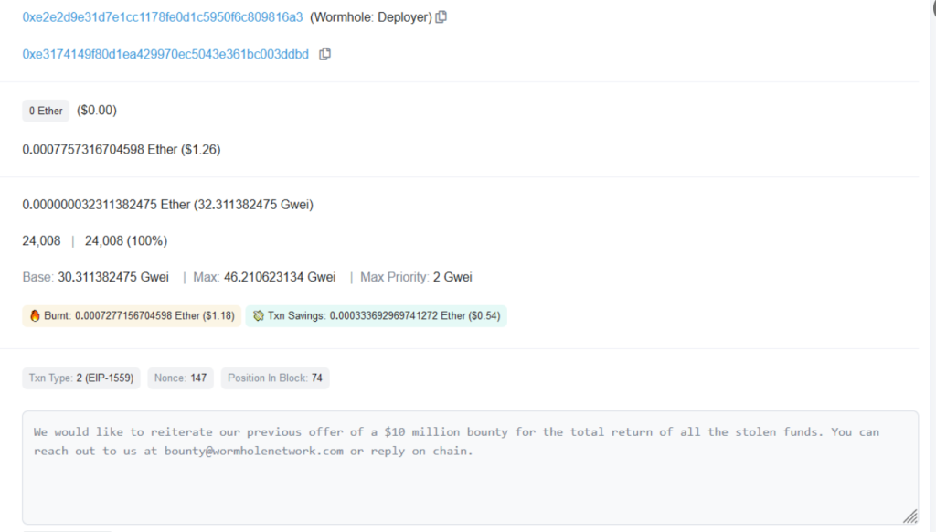 Wormhole hacker moves $155M in biggest shift of stolen funds in months