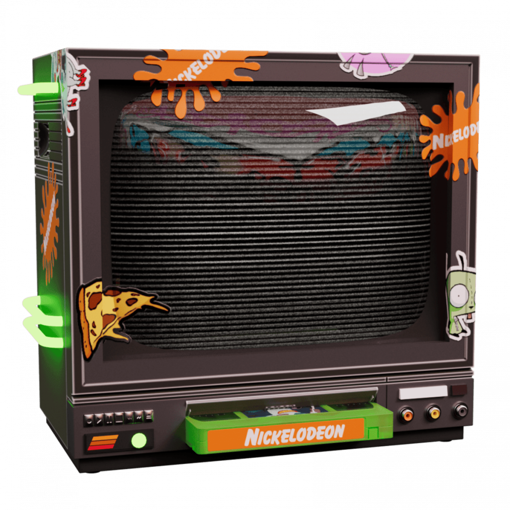 Nickelodeon S2 NFTs Drop Today! image of a TV pack in the Nickelodeon NFT S2 drop