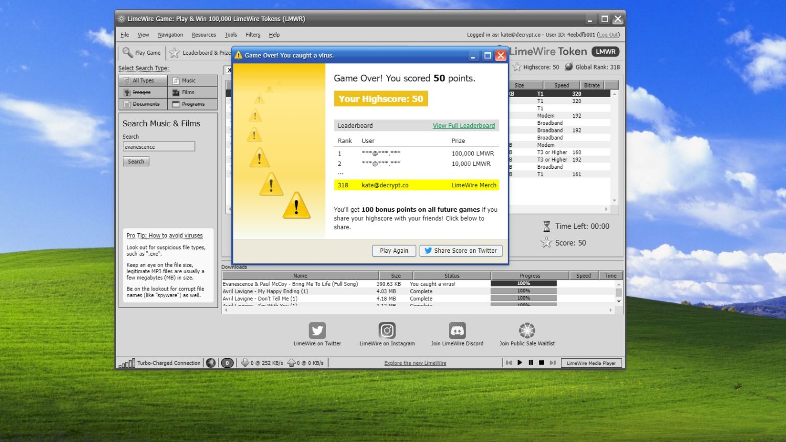 LimeWire Launches Nostalgic Music Downloading Game With Crypto Rewards