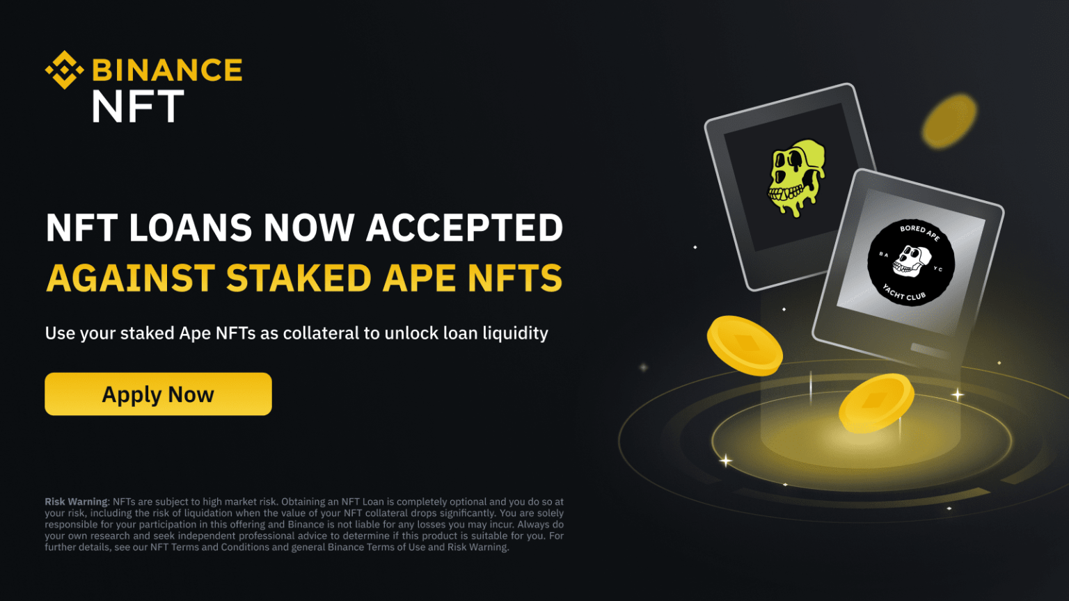 Binance NFT Supports Staked Ape NFTs As Collateral on NFT Loan