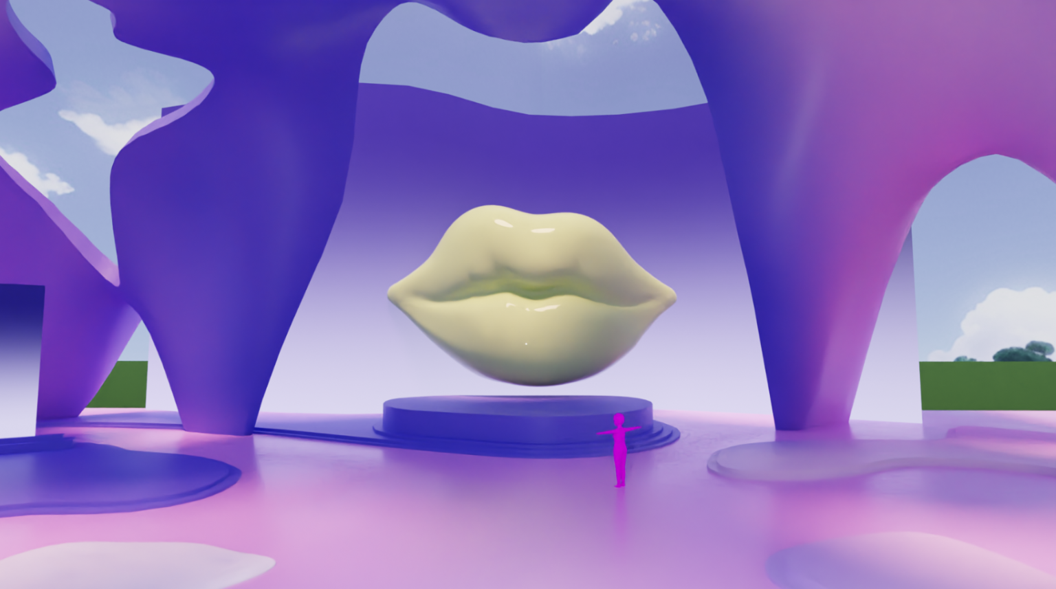 A Virtual Extravaganza of Brands digtal poster of a pair of lips on an abstract background ahead of the metaverse beauty week
