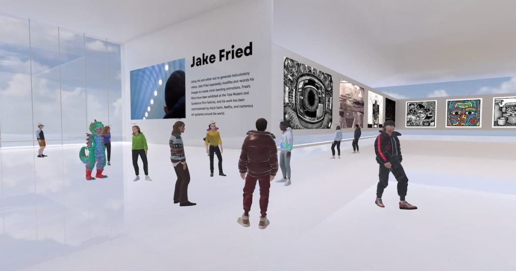 The Metaverse Could Be Worth $5 Trillion By 2030 An image of a digital art gallery from the Spatial.io metaverse.