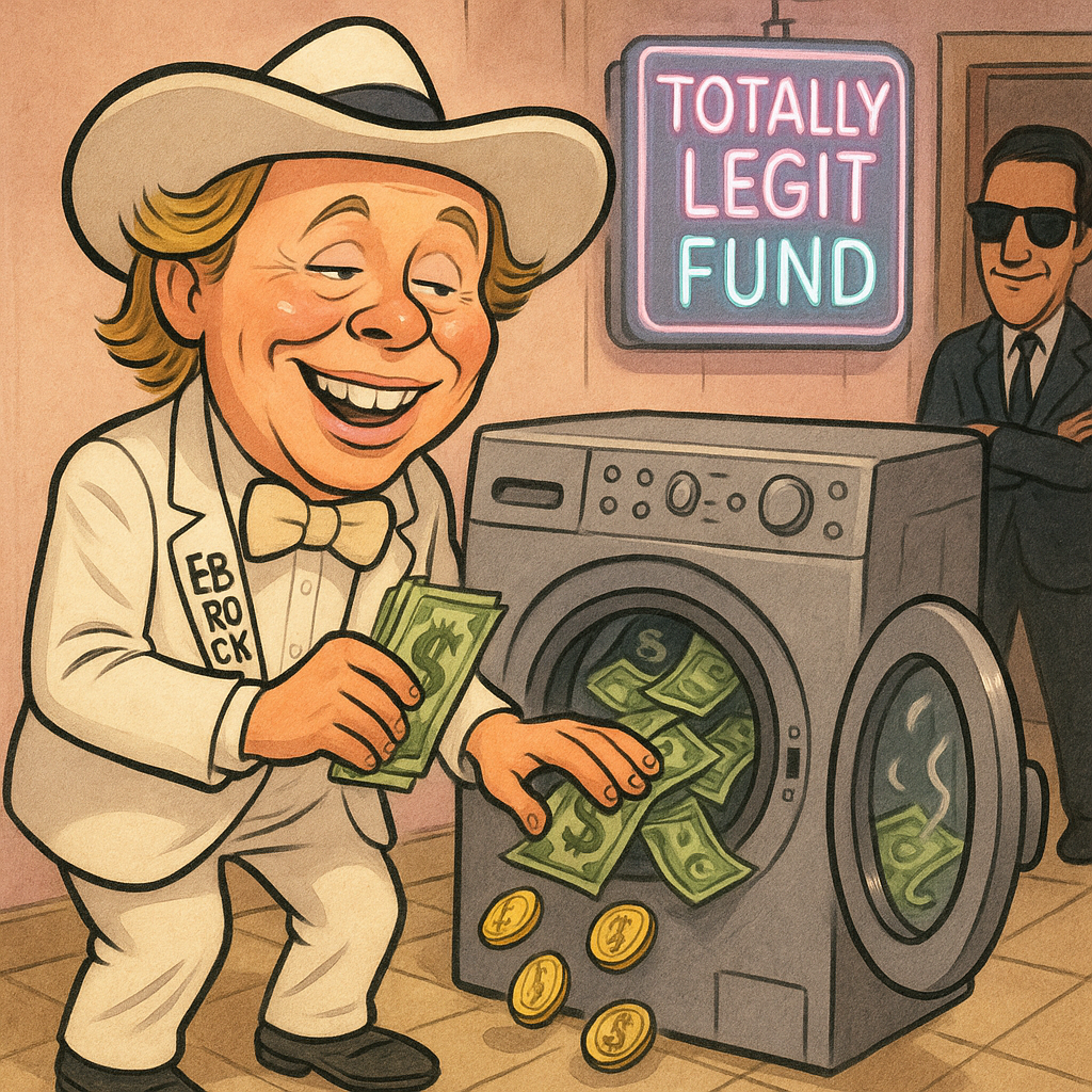 Cartoon Brock Laundering Money