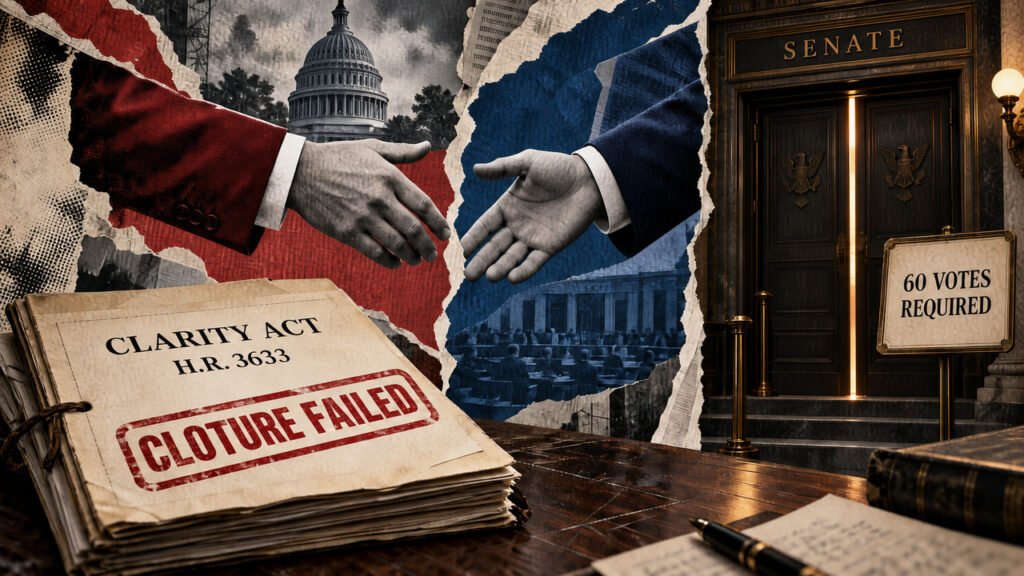 CLARITY Act collapses in Senate after last-minute ethics talks fail