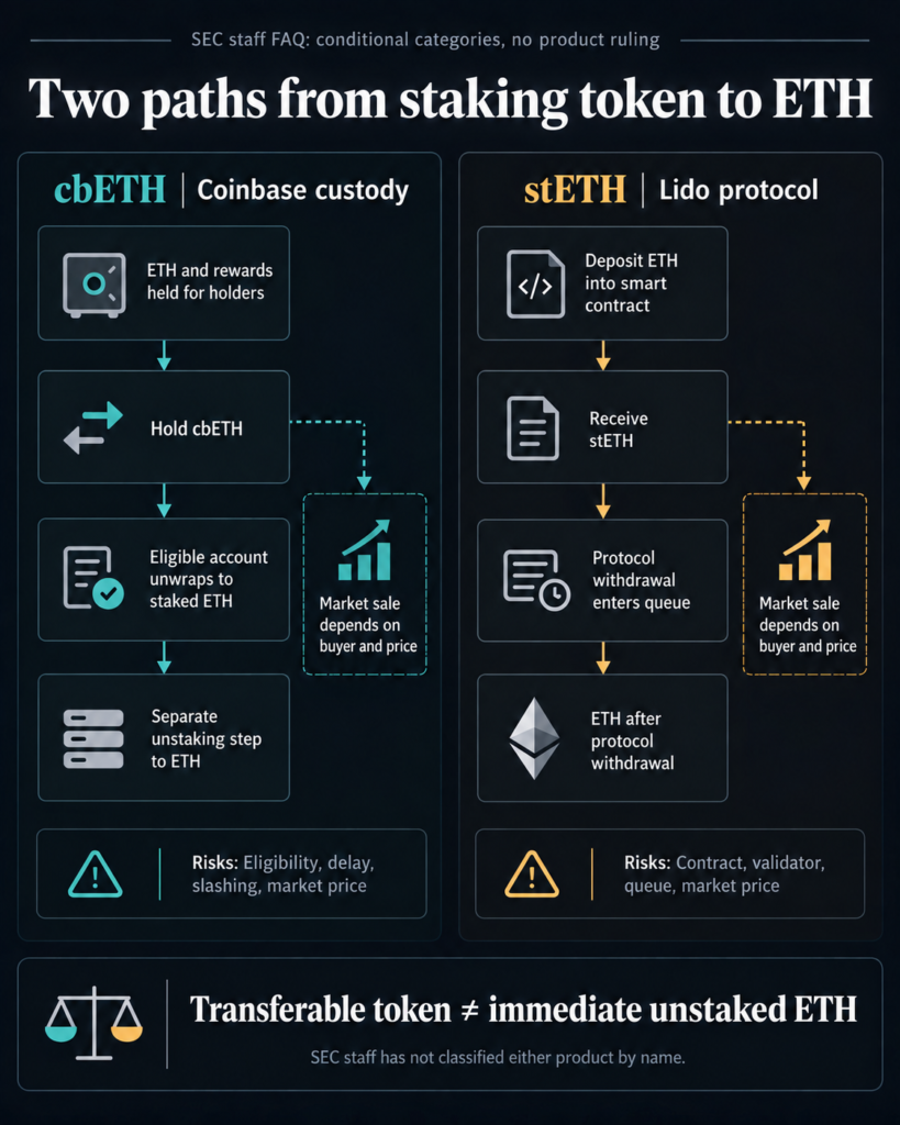 SEC staff’s staking-token split spotlights the exit risks behind staked ETH tokens SEC staff's staking-token split spotlights the exit risks behind staked ETH tokens